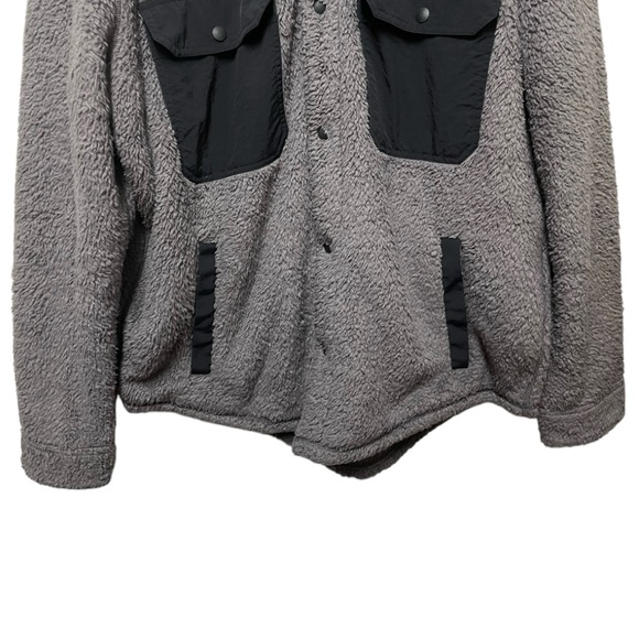 Outerknown fleece shirt jacket button snap grey - Picture 2 of 6